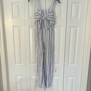 Abercrombie & Fitch Blue and White Striped Jumpsuit